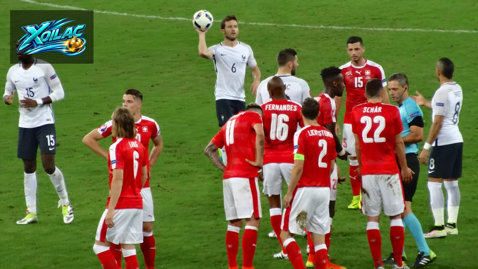 Cầu thủ Thụy Sĩ trong một trận đấu quốc tế tại EURO 2016
